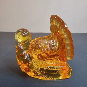 Amber Glass Turkey Taper Candle Holder Thanksgiving Table Decoration Candlestick